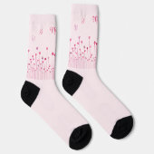Chaussette Papillons roses Coeurs & Fleurs Personnalisés (Droite)