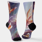 Chaussette Papillons stylisés et fleurs (Angulaire)
