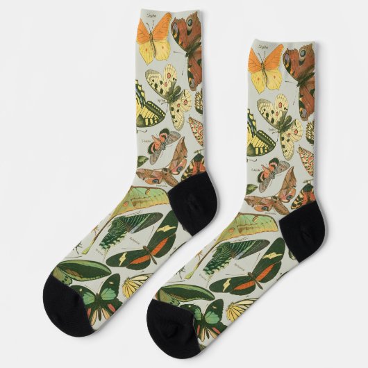 Chaussette Papillons Vintages papillons d'antiquités Art (Gauche)