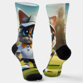 Chaussette "Par tee Time : Le Cool Chat’s Golf Swing!" (Angulaire)
