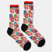 Chaussette Parchemin multicolore motif géométrique (Droite)