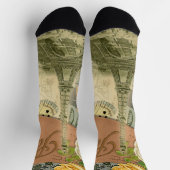 Chaussette Paris France Art Antique Collage Eiffel Français (Haut)