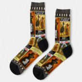 Chaussette Parodie d'affiche de film western (Gauche)