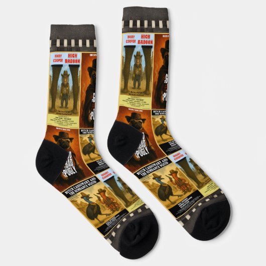 Chaussette Parodie d'affiche de film western (Droite)