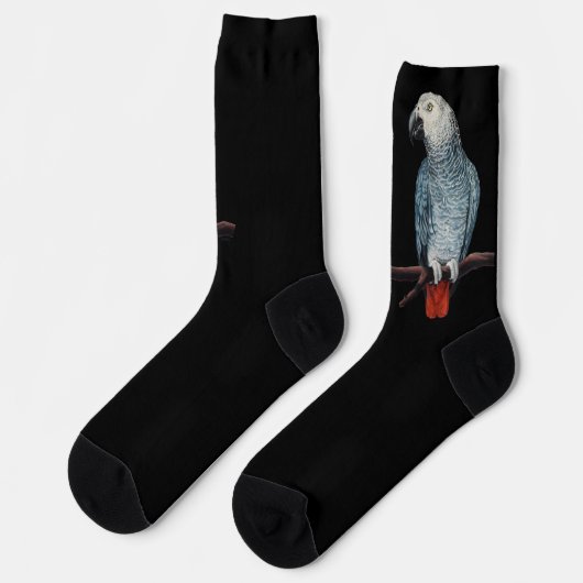 Chaussette Parrot Socks Personalized African Grey Socks (Gauche)
