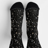 Chaussette Parties scintillant brillante noire et blanche Mon (Haut)