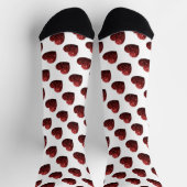 Chaussette Parties scintillant de coeur rouge foncé brille mo (Haut)