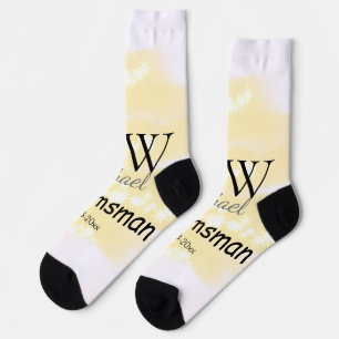 Chaussette Parties scintillant jaune ajouter votre nom grooms