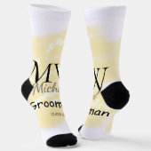 Chaussette Parties scintillant jaune ajouter votre nom grooms (Angulaire)
