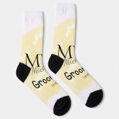 Chaussette Parties scintillant jaune ajouter votre nom grooms (Droite)