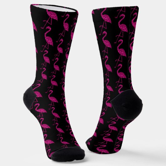 Chaussette Parties scintillant rose brillant motif noir (Angulaire)