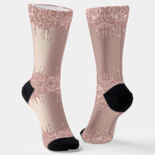 Chaussette Parties scintillant rose or Blush Disques étincela