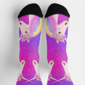 Chaussette Parties scintillant rose violet licorne arc-en-cie (Haut)