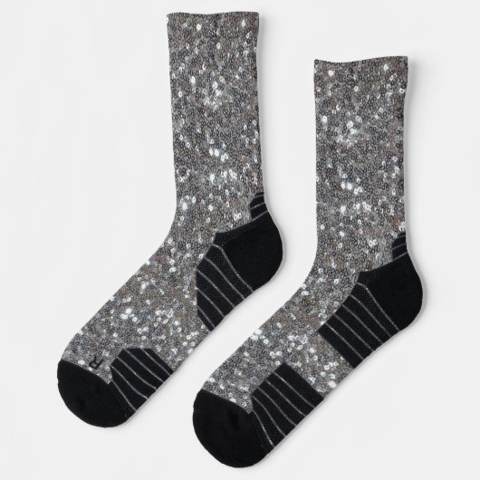 Chaussette Parties scintillant Silver Sparkle Faux (Gauche)