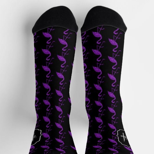Chaussette Parties scintillant violet flamant brillant motif  (Haut)