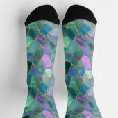 Chaussette Pastel colors stained glass mosaic pattern (Haut)