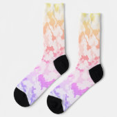 Chaussette Pastel Funky Eclectique Boho Abstrait Coucher de s (Gauche)