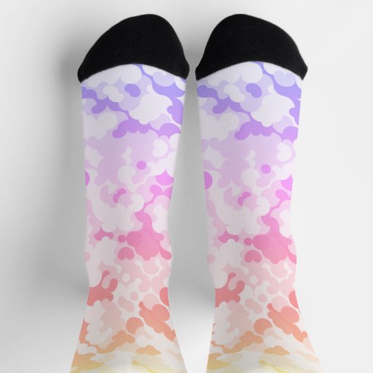 Chaussette Pastel Funky Eclectique Boho Abstrait Coucher de s (Haut)