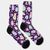 Chaussette Pastel Kawaii Cats and Spring Flowers Pattern (Droite)