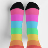 Chaussette Pastel Rainbow Color Strips Design (Haut)