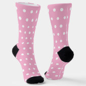 Chaussette Pastel rose girly points blancs Nom (Angulaire)