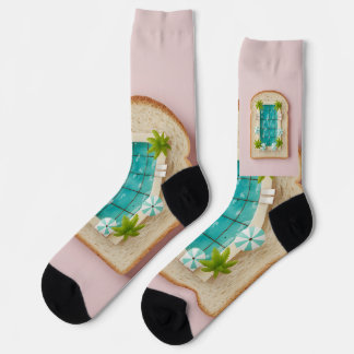 Chaussette Pastel Vaporwave Pool Toast