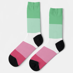 Chaussette Pastèque Abrosexuelle Pink Vert Strited LGBT