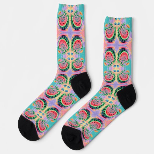 Chaussette pastèque colorée (Gauche)