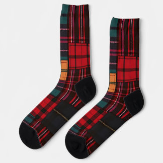 Chaussette patched Plaid socks