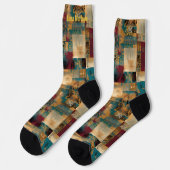 Chaussette Patchwork Abstrait Élégant – Artistique sur Mesure (Gauche)