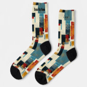 Chaussette Patchwork Abstrait en Gras bleu et rouge personnal (Gauche)