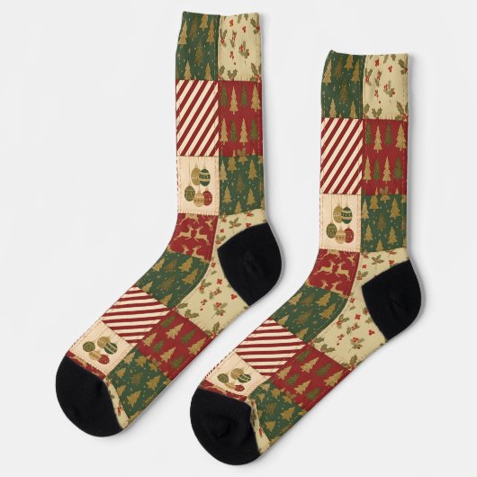 Chaussette Patchwork Christmas (Gauche)