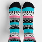 Chaussette Patchwork en bandes multicolores de tissu i (Haut)