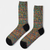 Chaussette Patchwork géométrique coloré abstrait (Gauche)