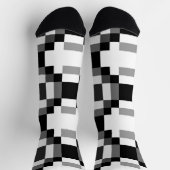 Chaussette Patchwork gris noir et blanc (Haut)