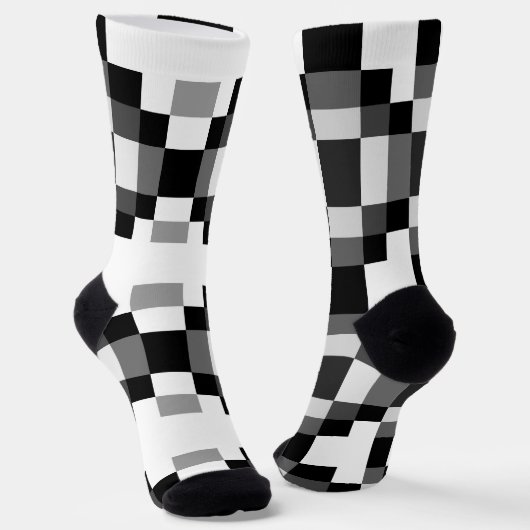 Chaussette Patchwork gris noir et blanc (Angulaire)