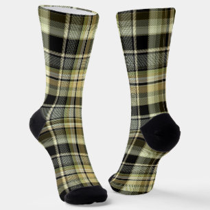Chaussette Pâte de tartan jaune-brun.
