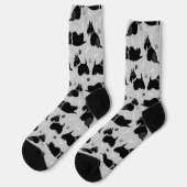 Chaussette Pâtes de Terrier écossais noir et soies d'os (Gauche)