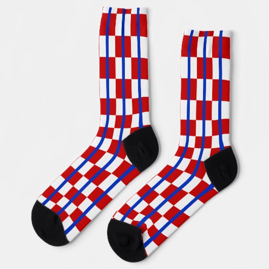 Chaussette Patriotic Checker Stripe Crew Socks (Gauche)