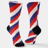 Chaussette Patriotic Red White and Blue Striped (Angulaire)