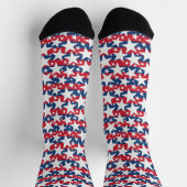 Chaussette Patriotic White Stars on Red and Blue Stripe (Haut)