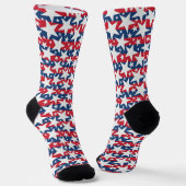 Chaussette Patriotic White Stars on Red and Blue Stripe (Angulaire)