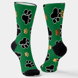 Chaussette Patte de chien canine luxe noir et marron