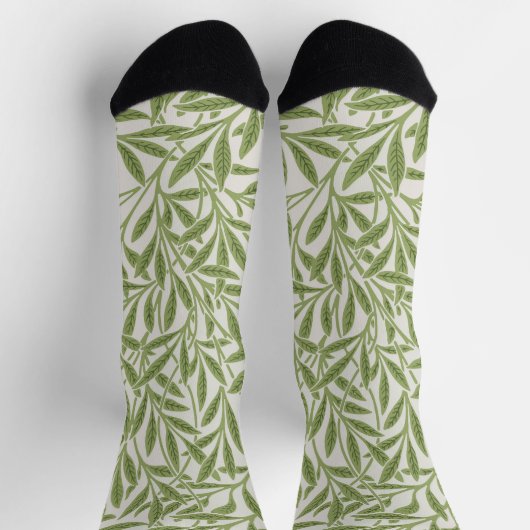 Chaussette Pattern of green leafy branches  (Haut)