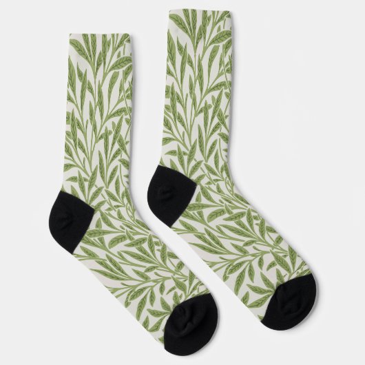 Chaussette Pattern of green leafy branches (Droite)