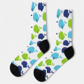 Chaussette Pattern of Whales, Cute Whales, Sea Animals (Gauche)