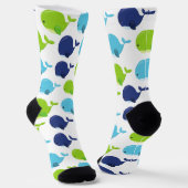 Chaussette Pattern of Whales, Cute Whales, Sea Animals (Angulaire)