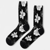 Chaussette Patters de Black & White Floral (Gauche)