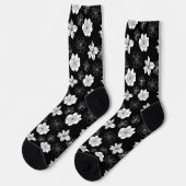 Chaussette Patters de Black & White Floral (Gauche)