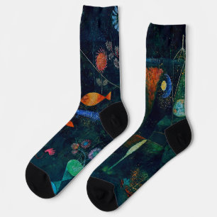 Chaussette Paul Klee Fish Magic Peinture Abstraite Art graphi